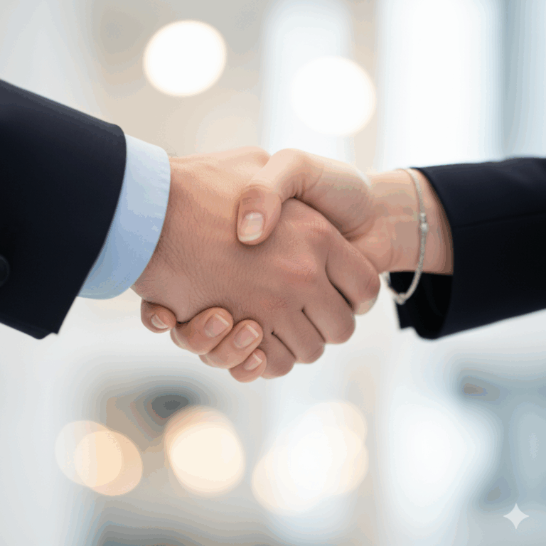 Poignée de main formelle. Accord commercial.