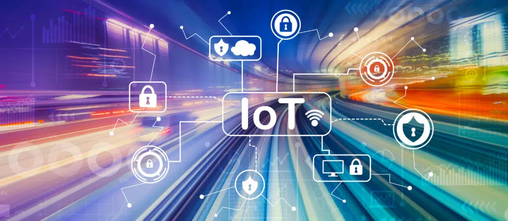 IoT security theme with high speed motion blur