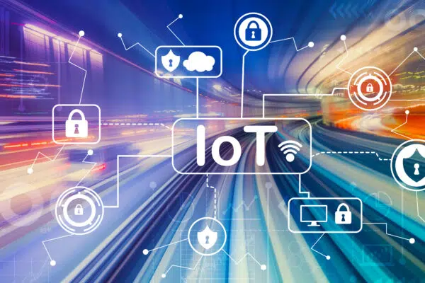 IoT security theme with high speed motion blur