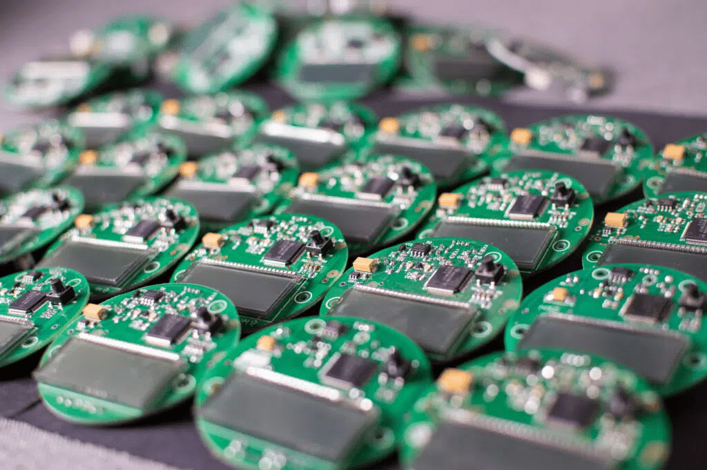 Circuits imprimés verts, composants électroniques. Fabrication de cartes mères.