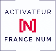 Logo Activateur France Num avec un N rouge stylisé